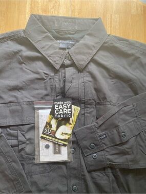 NWT 5.11 Tactical Series Charcoal Button-Up Shirt Cotton Size 3XL Style 72157